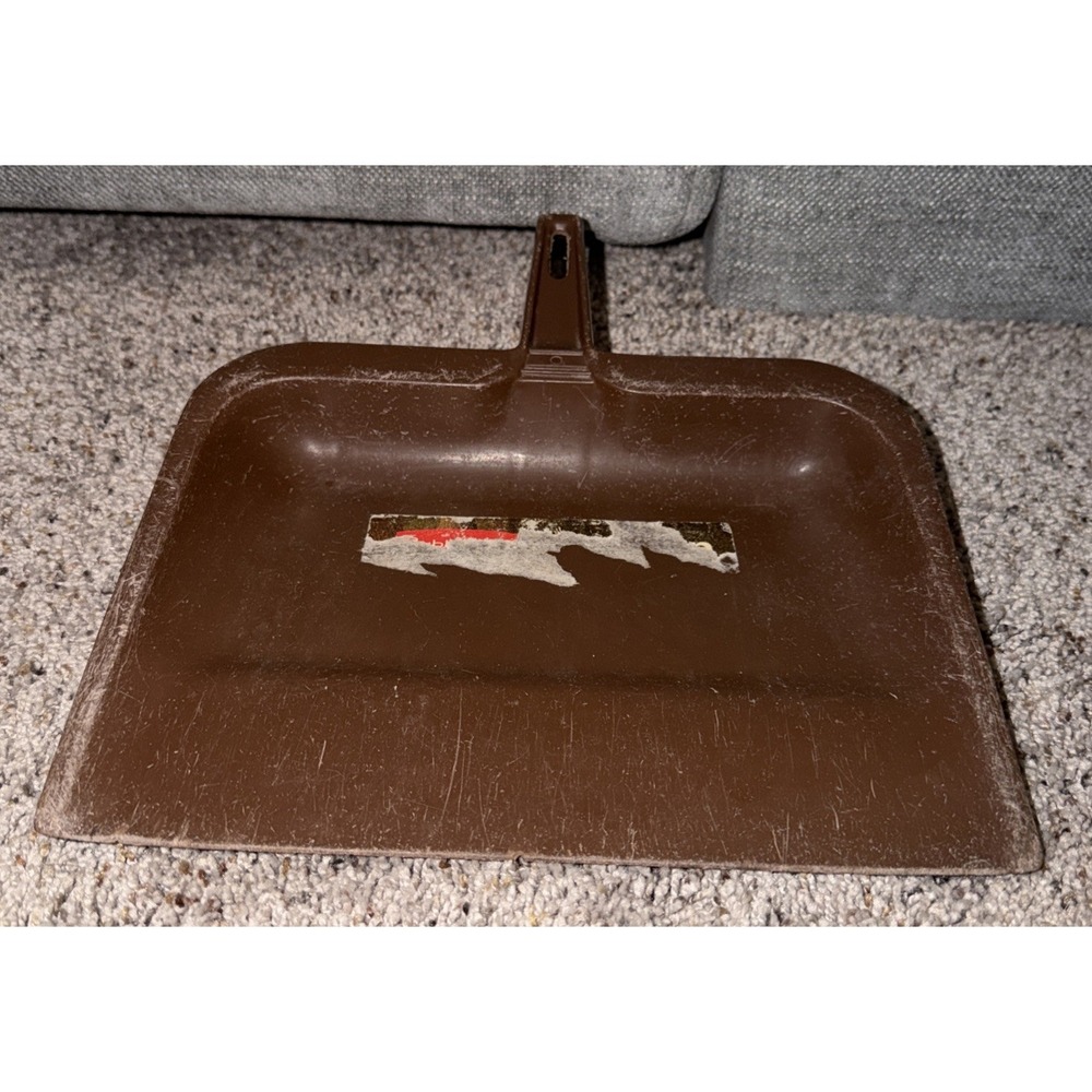 Vintage 1980s Rubbermaid Dust Pan Brown # 2003-54 Heavy Hard Rubber Cottage Core